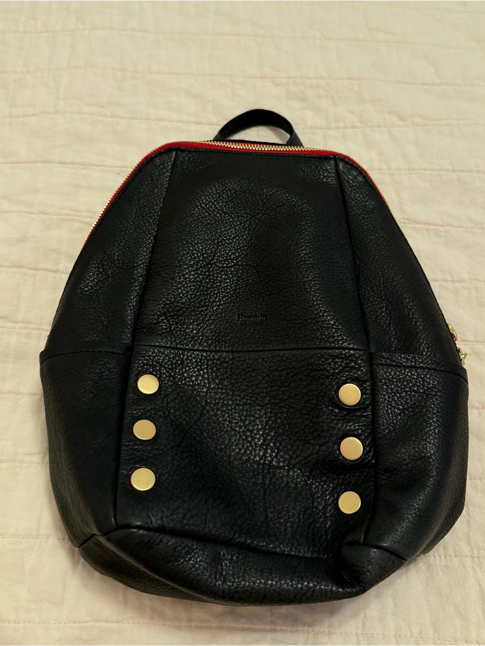 Hammitt Hunter Leather Backpack Medium Gold Hardware Red Trim